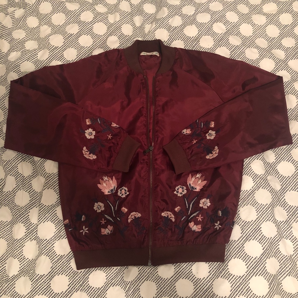 NEEDS TO GO Francesca’s satin bomber jacket